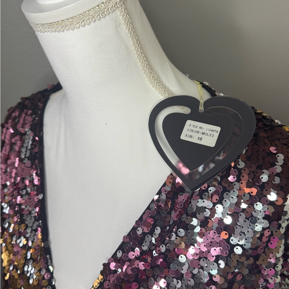 ASOS Black and Gold Sequin Midi Dress - Picture 5 of 5
